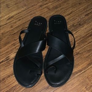 Target black leather sandals